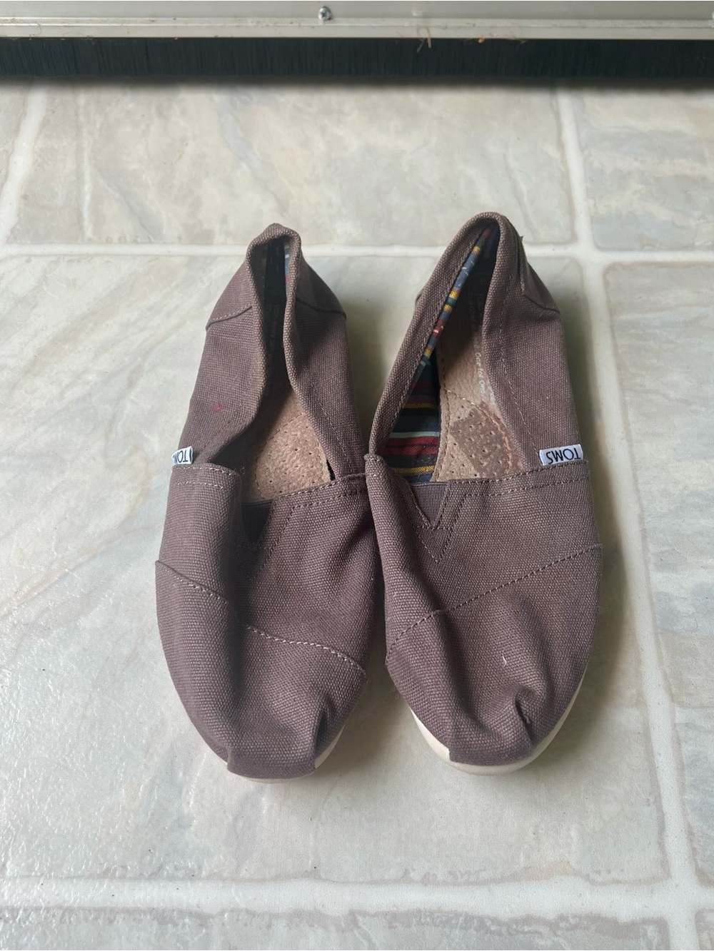 Toms Striped Multicolor Canvas Slip-Ons